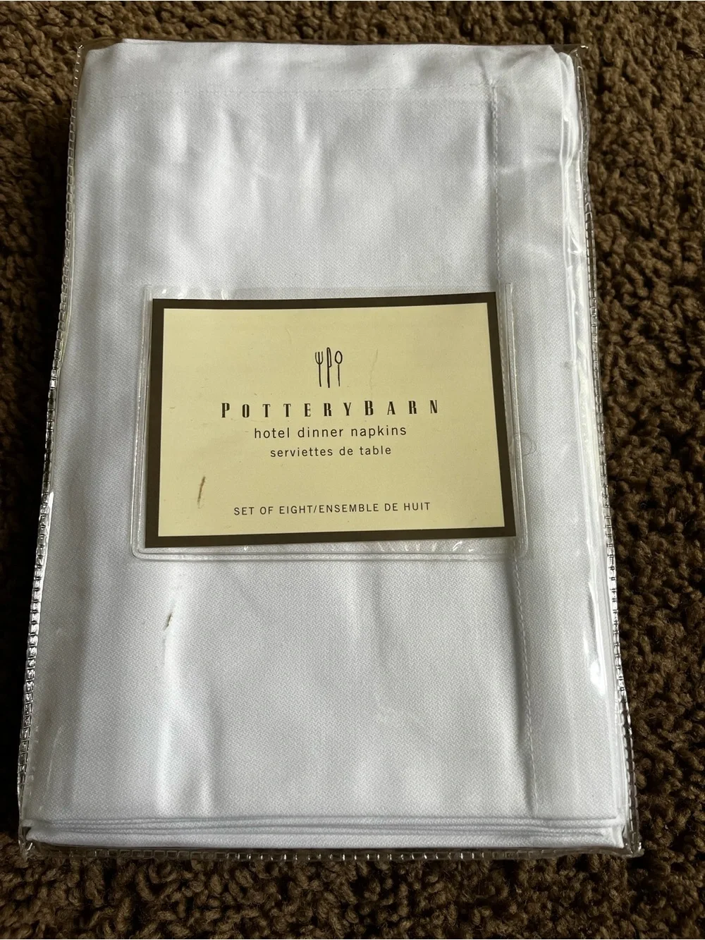 Pottery Barn White Hotel Dinner Napkin Set - Neutral White